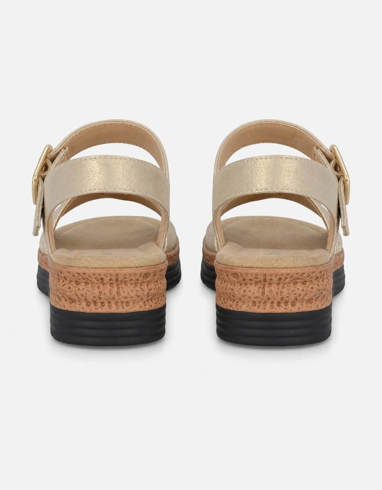 Cipriata MILIA Womens Cross Strap Sandals Gold