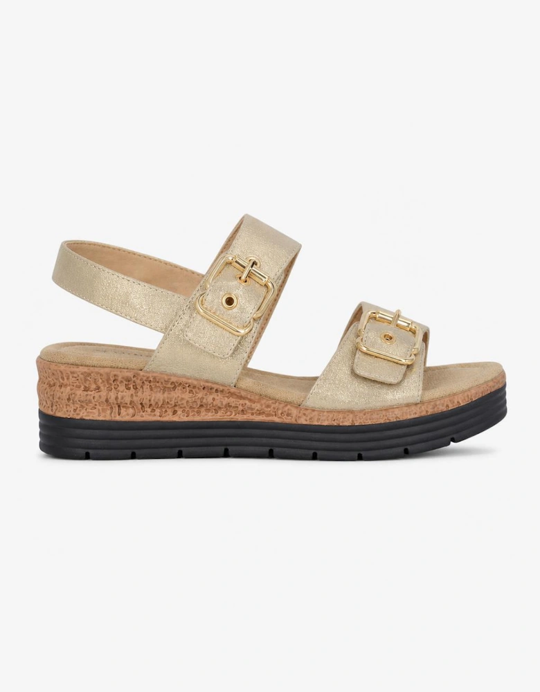 Cipriata MILIA Womens Cross Strap Sandals Gold