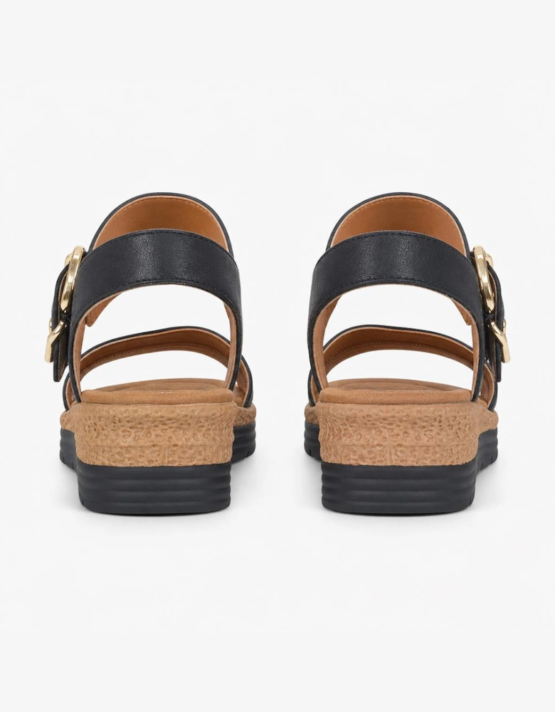 Cipriata MILIA Womens Cross Strap Sandals Black