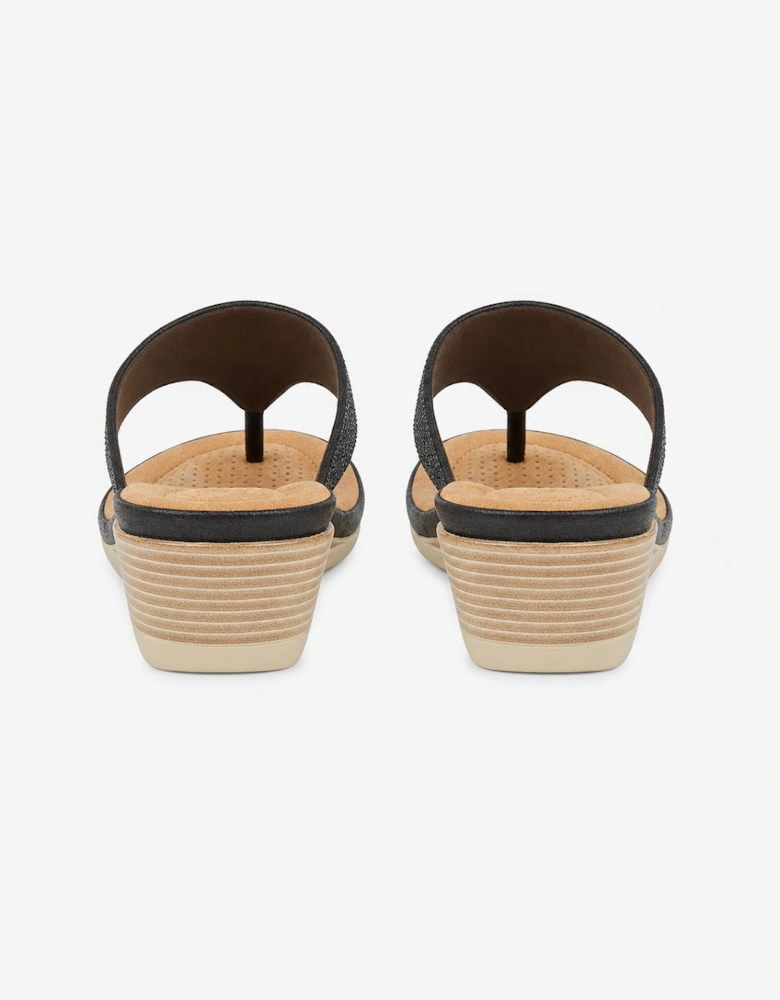 Cipriata SANDRA Womens Toe-Post Sandals Black