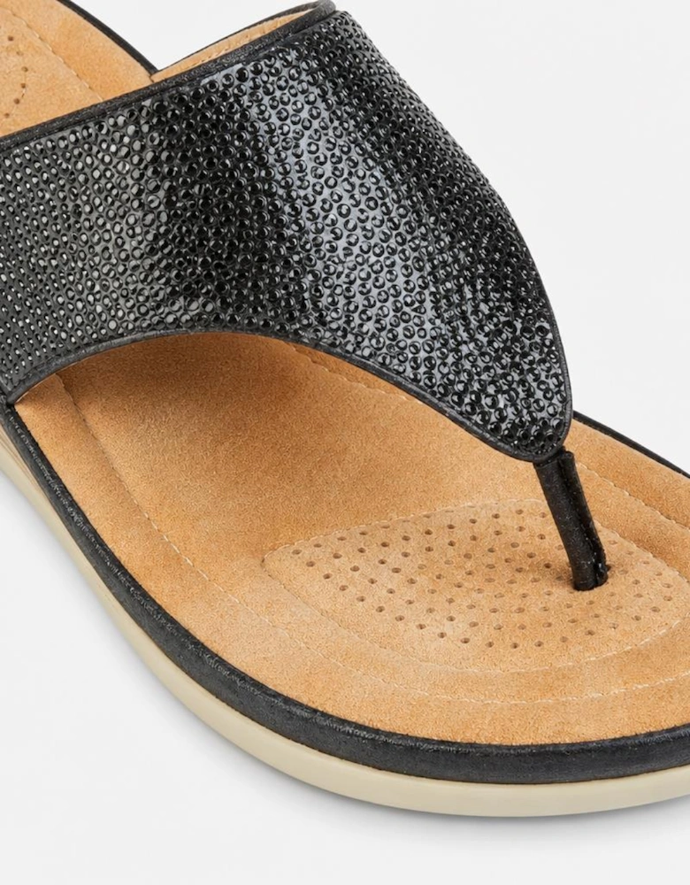 Cipriata SANDRA Womens Toe-Post Sandals Black