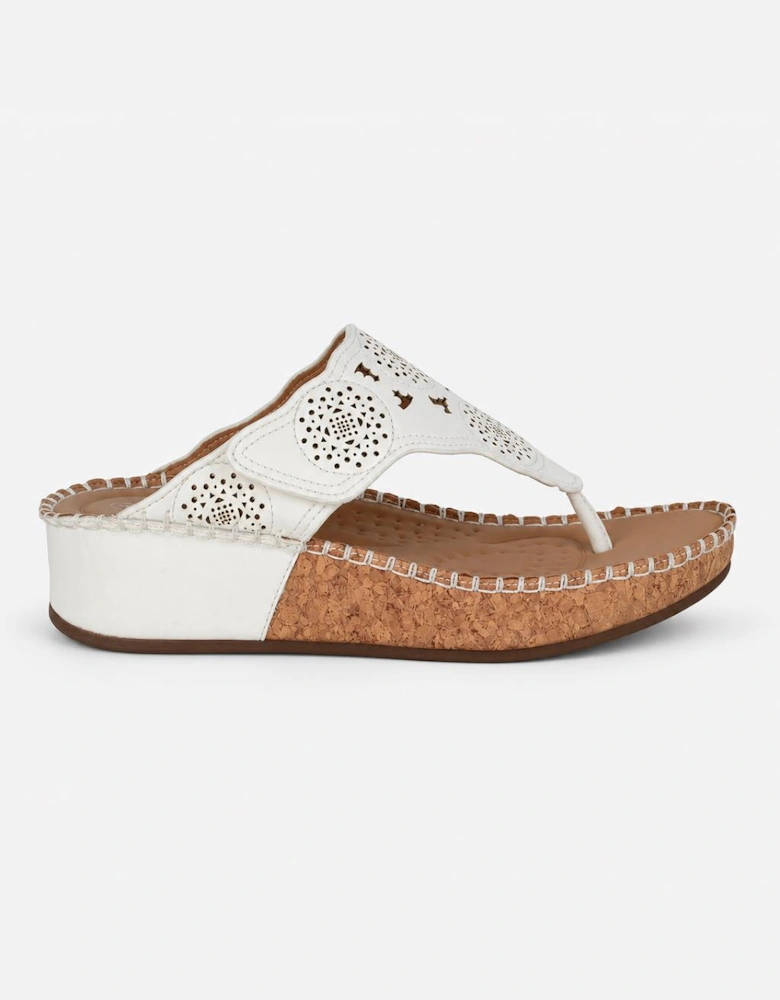 Cipriata CORINA Womens Toe-Post Sandals White