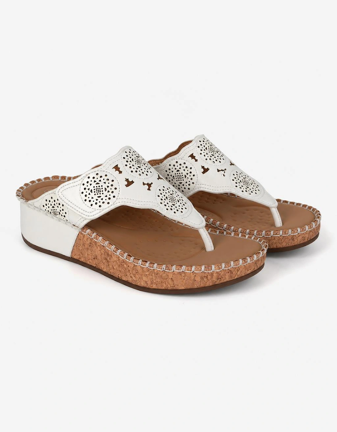 Cipriata CORINA Womens Toe-Post Sandals White