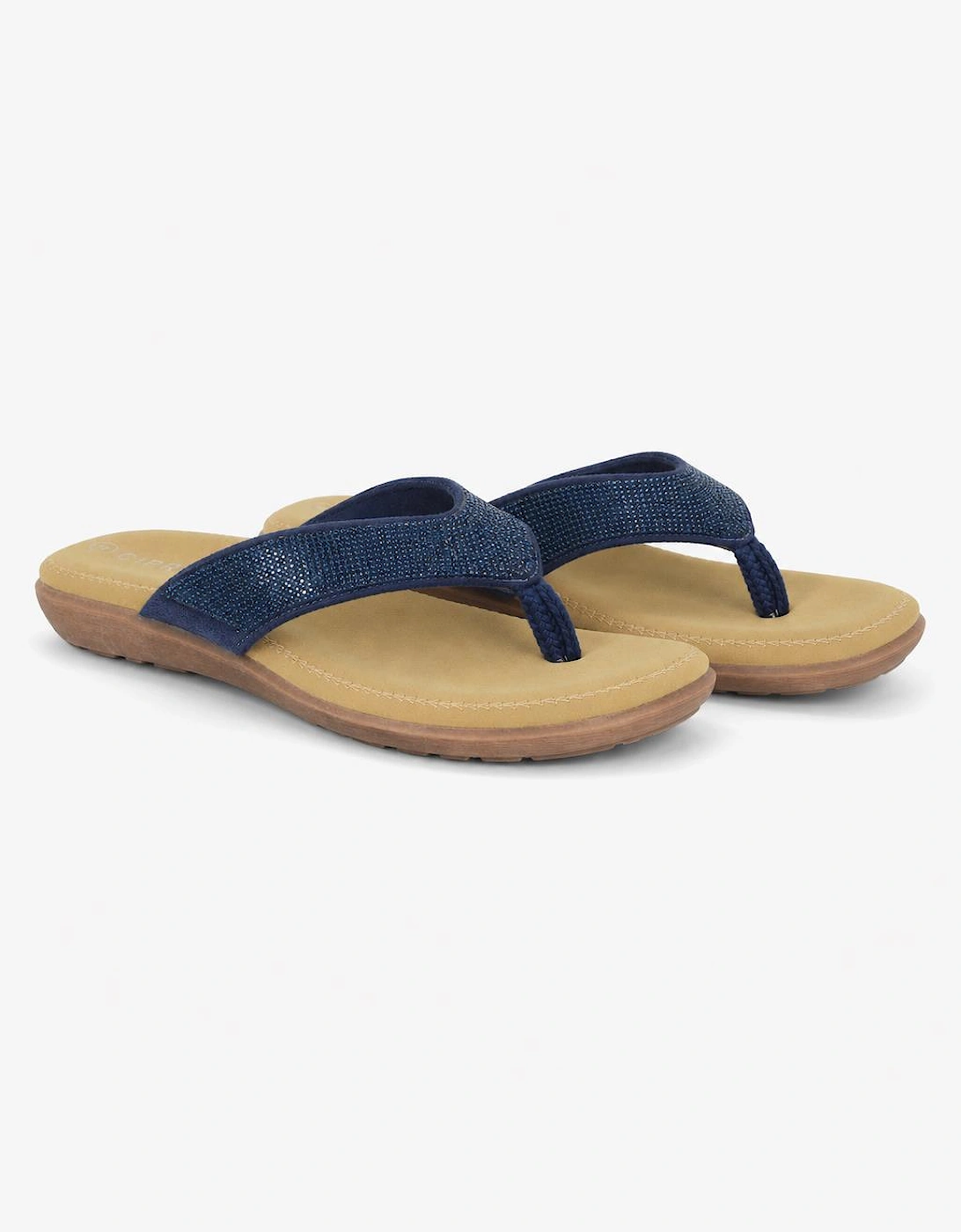 Cipriata ALCEE Womens Toe-Post Sandals Navy