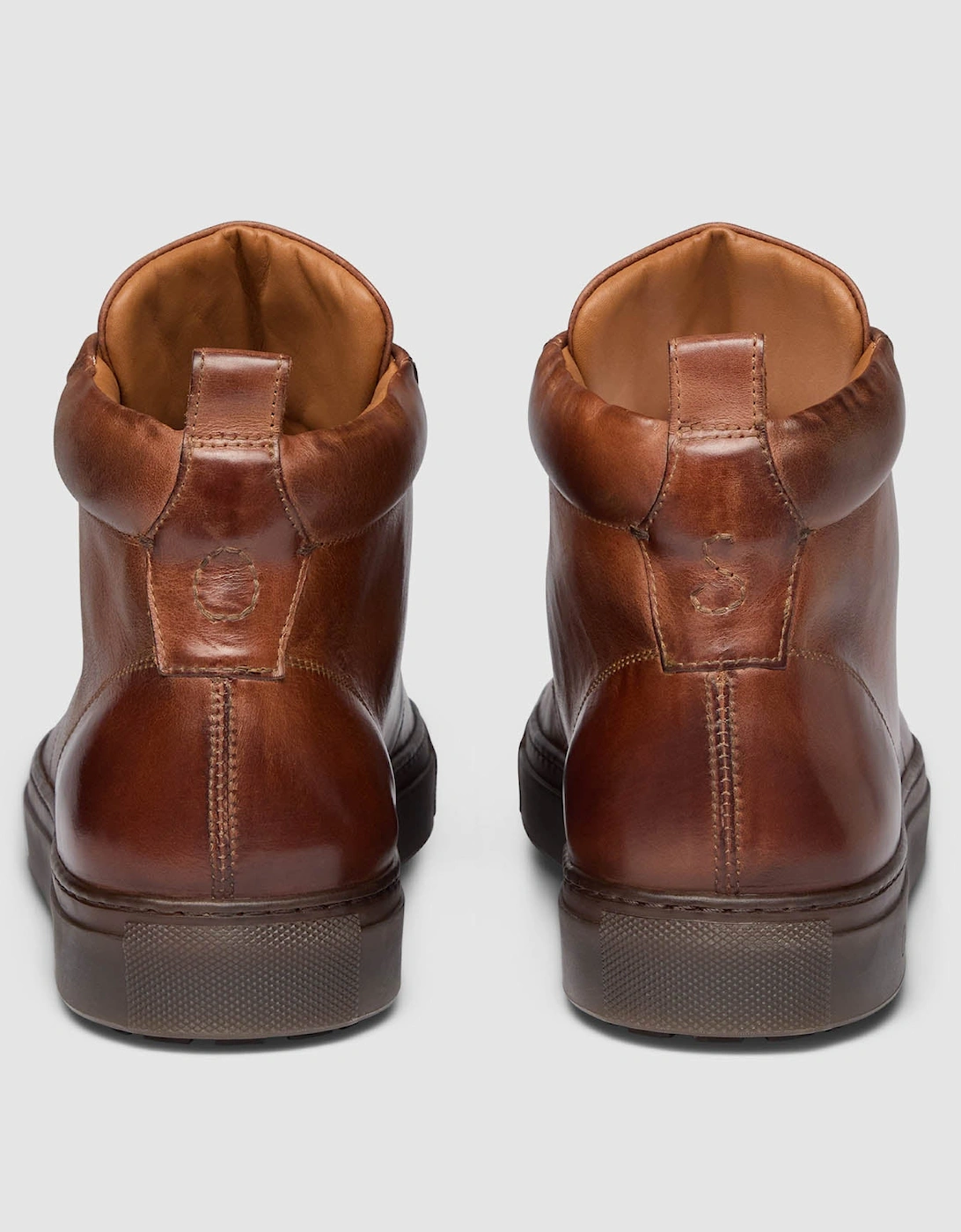 Oliver Sweeney Defeza Mens Calf Leather Retro Hi-Tops - Dark Tan