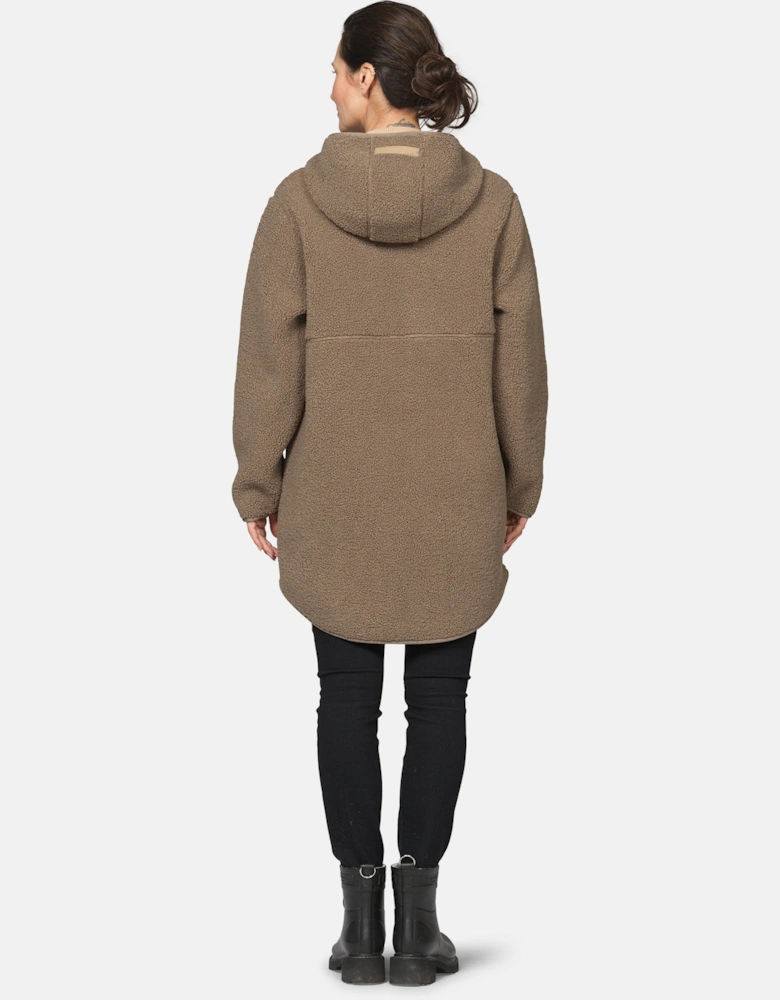 Ilse Jacobsen Bonded Pile Womens Hooded Jacket - Greige 105