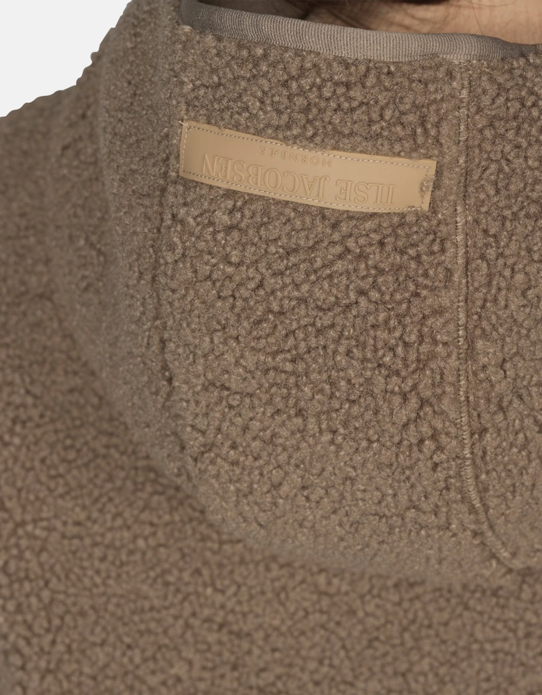 Ilse Jacobsen Bonded Pile Womens Hooded Jacket - Greige 105