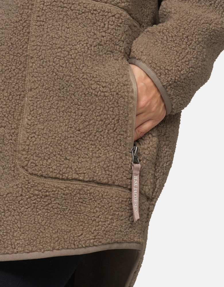 Ilse Jacobsen Bonded Pile Womens Hooded Jacket - Greige 105