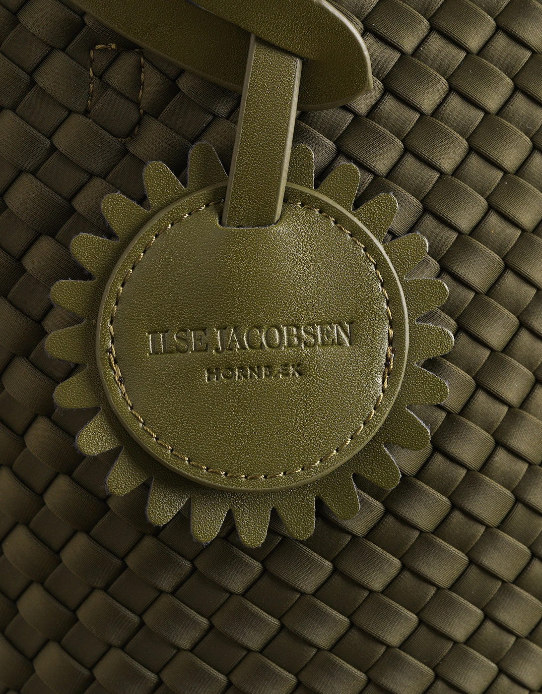 Ilse Jacobsen Braided Woven Womens Shell Tote Bag - Army 410