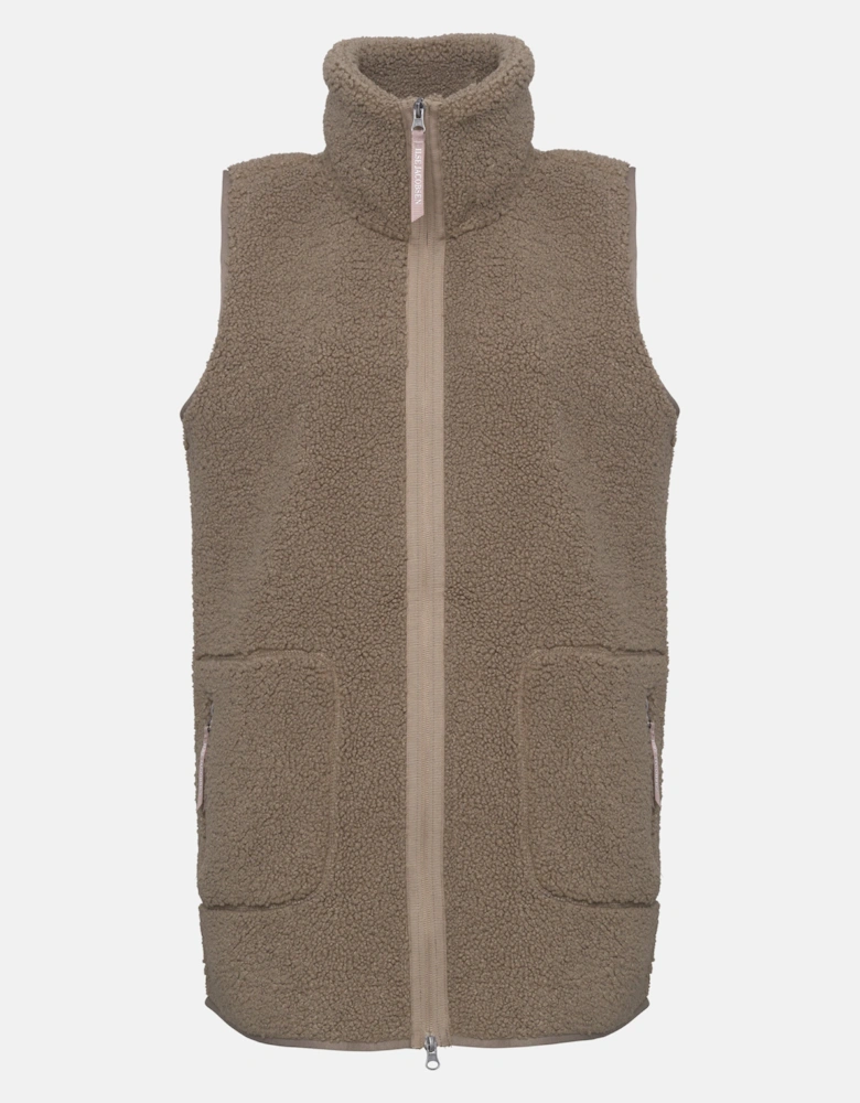 Ilse Jacobsen Long Pile Womens Gilet - Greige 105