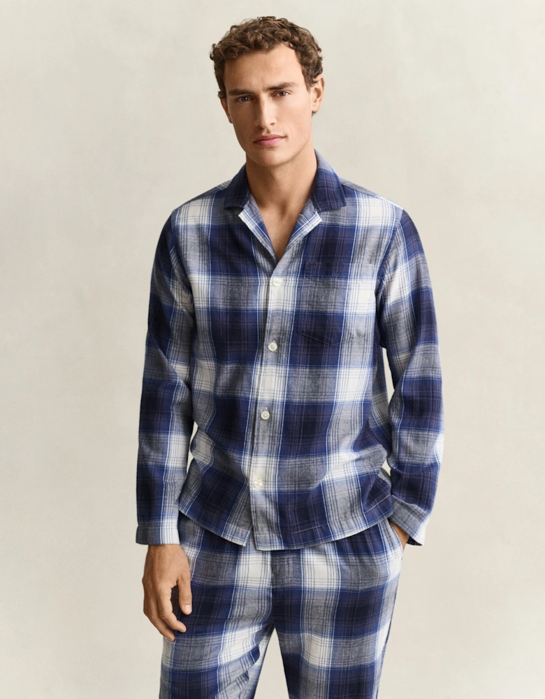 GANT Mens Flannel Checked Pyjama Set Gift Box - 410 Marine