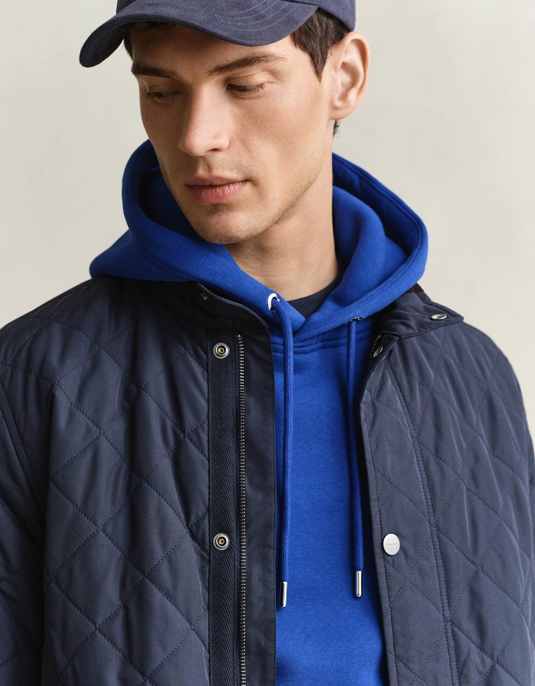 GANT Mens Quilted Mid Jacket - 433 Evening Blue