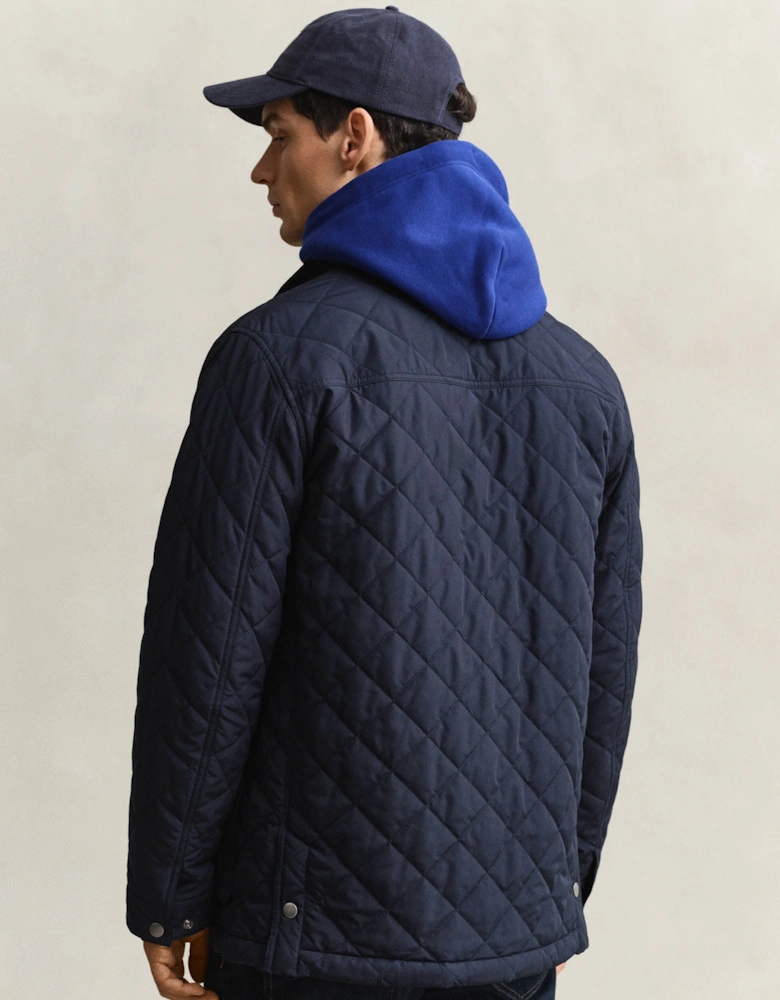 GANT Mens Quilted Mid Jacket - 433 Evening Blue