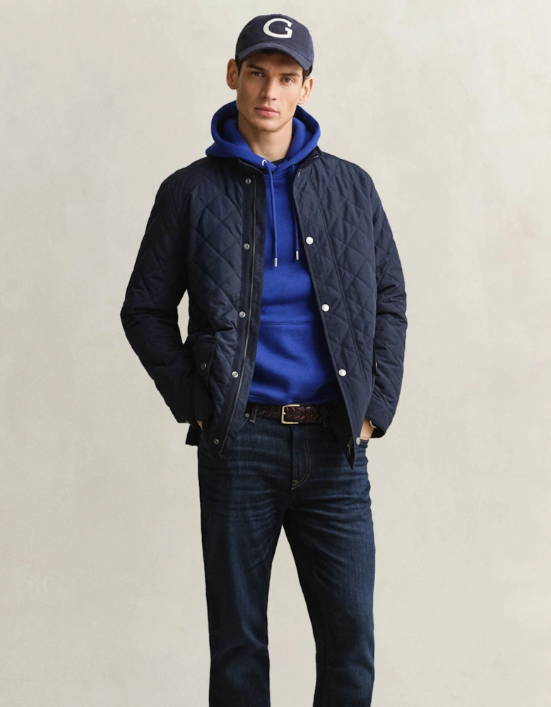 GANT Mens Quilted Mid Jacket - 433 Evening Blue