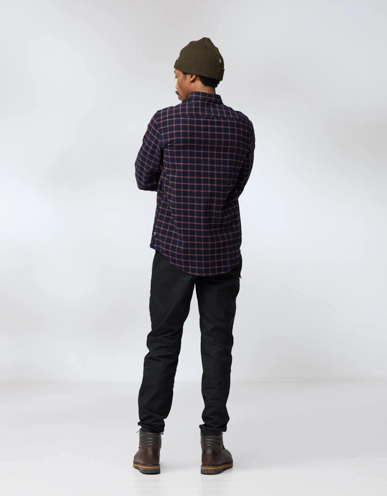 Fjallraven Övik Flannel Mens Long Sleeve Shirt - Dark Navy 555