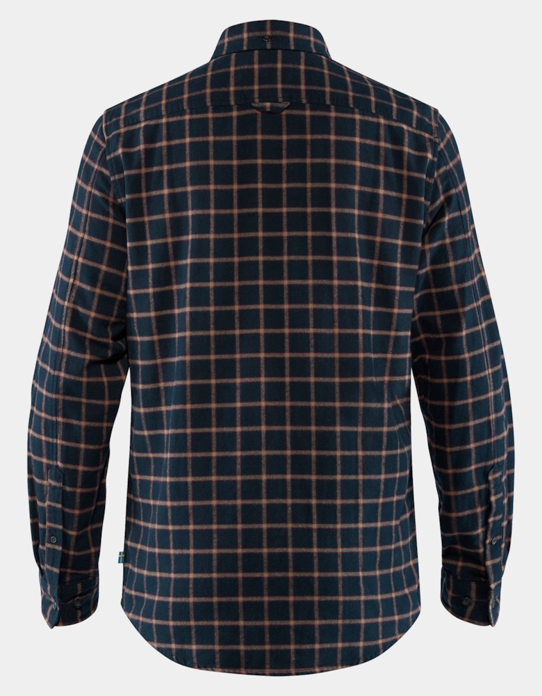 Fjallraven Övik Flannel Mens Long Sleeve Shirt - Dark Navy 555