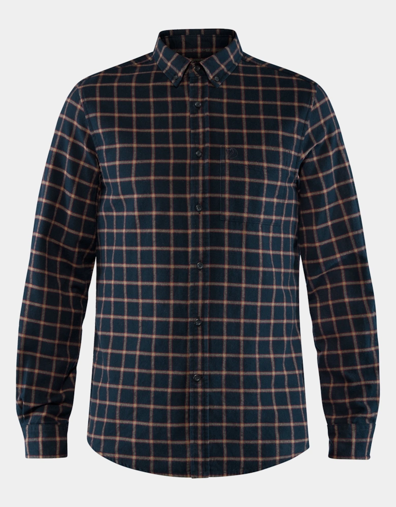 Fjallraven Övik Flannel Mens Long Sleeve Shirt - Dark Navy 555