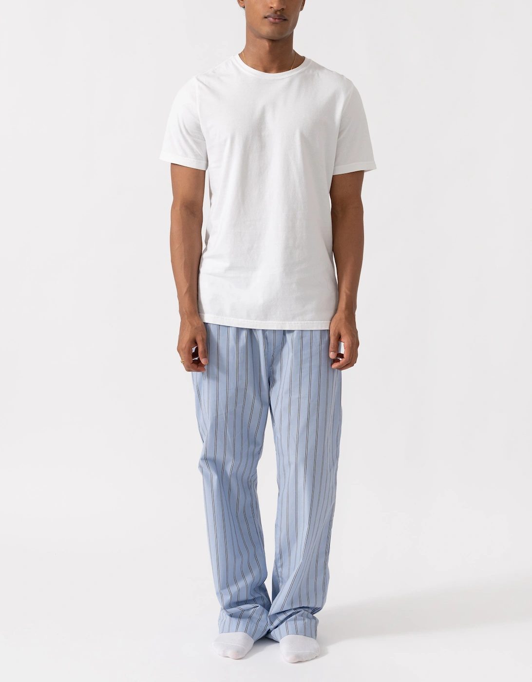 GANT Mens Striped Poplin Pyjama Pants - 411 Lavender Blue