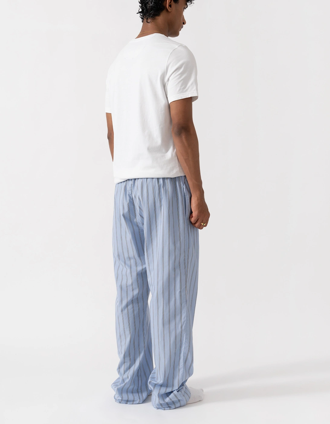 GANT Mens Striped Poplin Pyjama Pants - 411 Lavender Blue