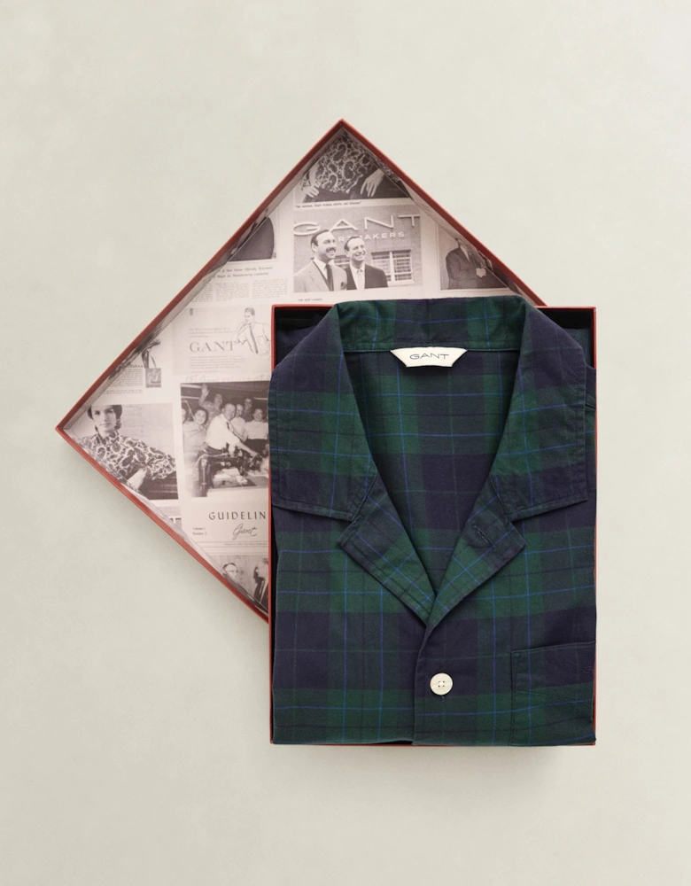 GANT Mens Checked Pyjama Set Giftbox - 374 Tartan Green