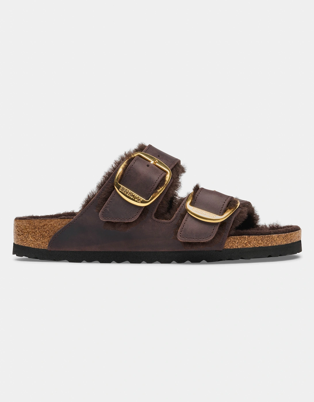 Birkenstock Arizona Big Buckle Shearling Oiled Leather Womens Sandals - Habana