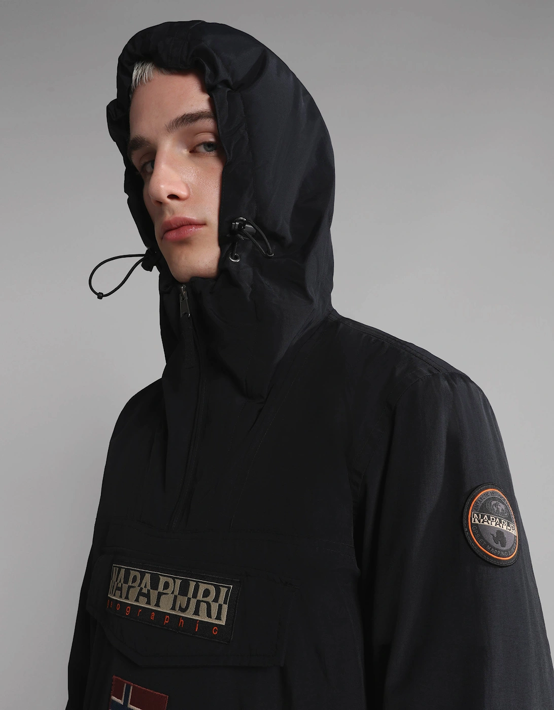 Napapijri Rainforest Winter 3 Mens Hooded Anorak - Black 041