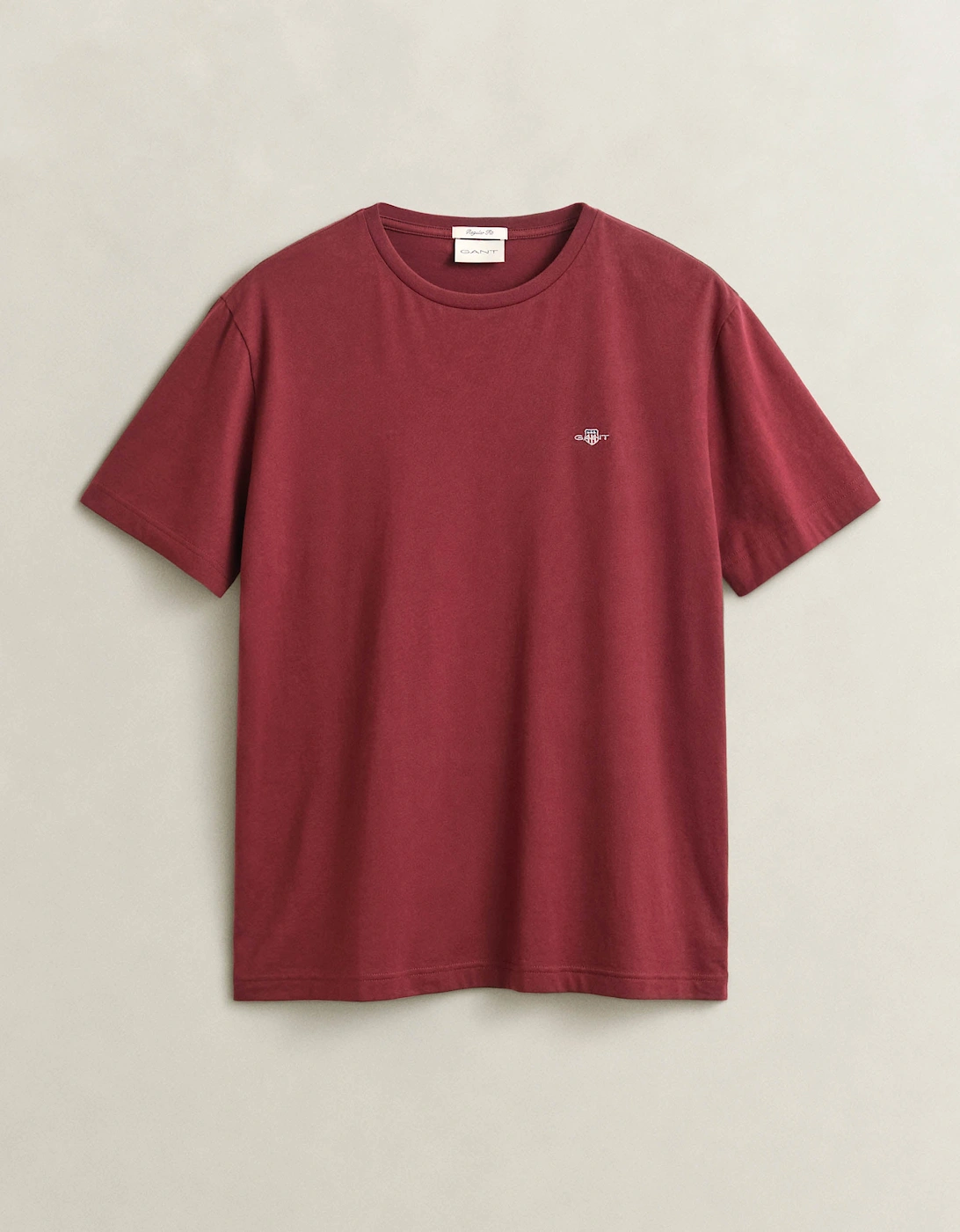 Men's GANT Mens Regular Fit Short Sleeve Shield Logo T-Shirt - 676 Deep Grape Wine - Red - Size: 38