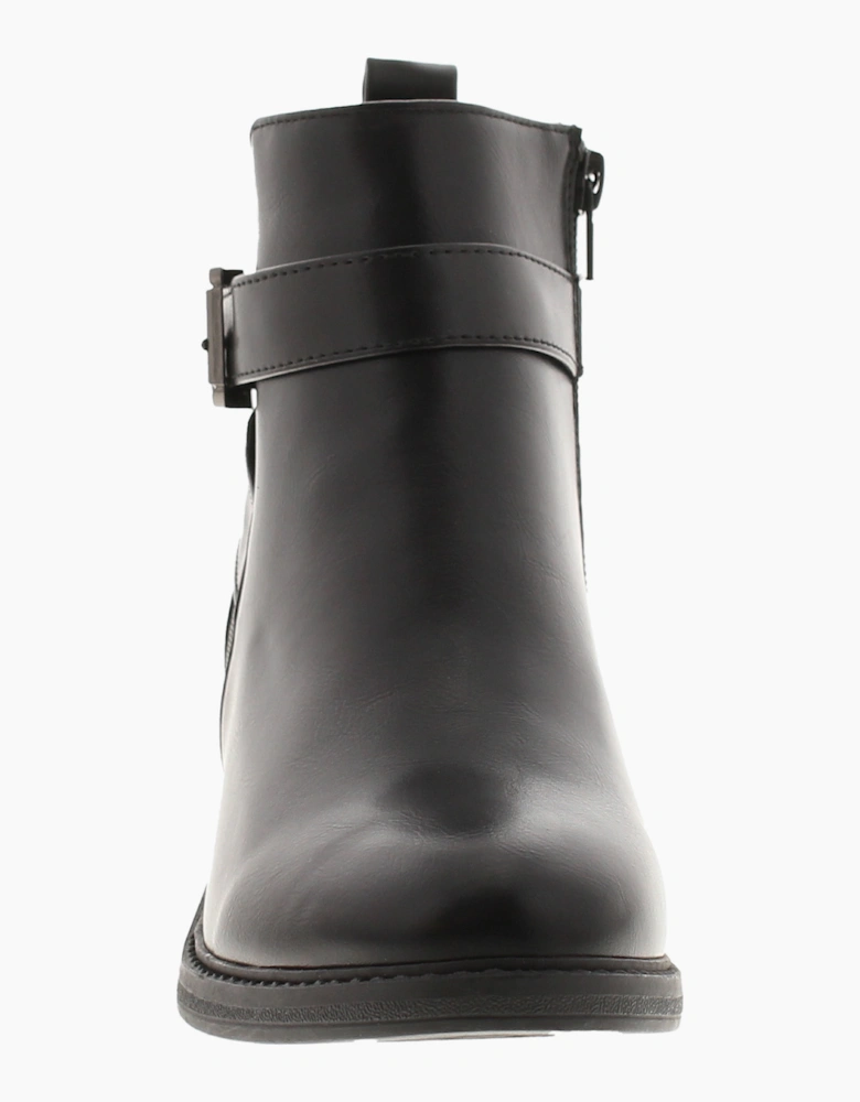 Platino Womens Ankle Boots Selena Zip Fastening black UK Size