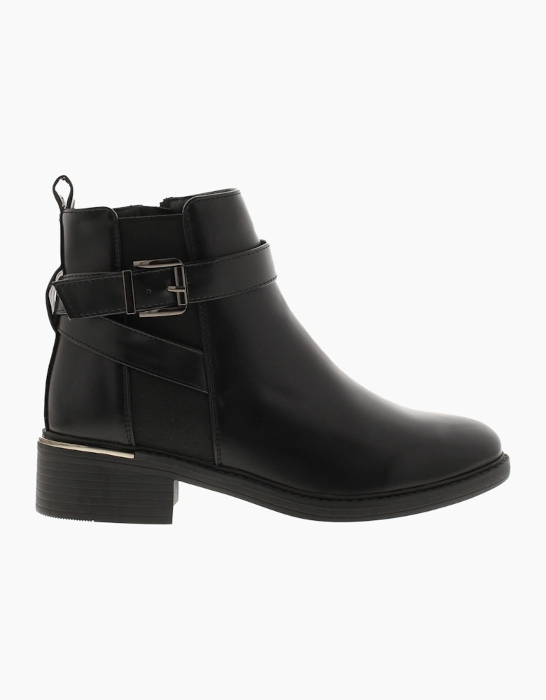 Platino Womens Ankle Boots Selena Zip Fastening black UK Size