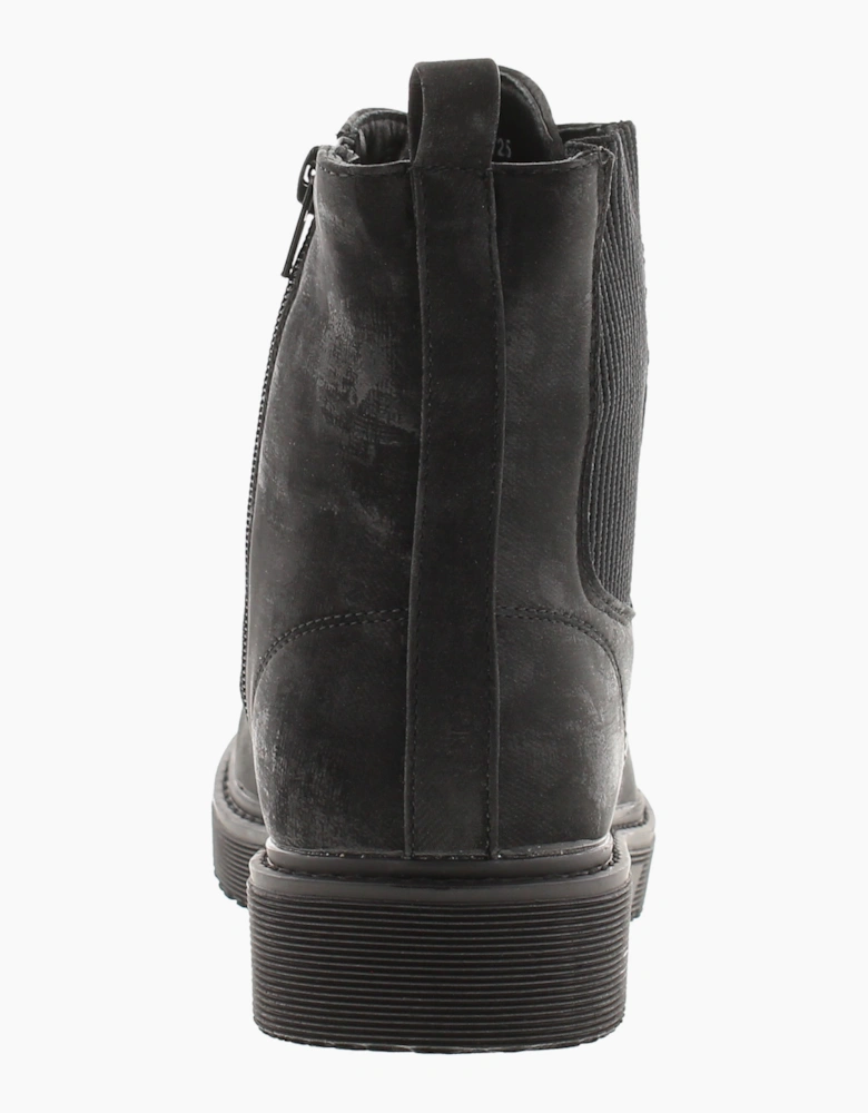 Miss Riot Girls Ankle Boots Victory Zip Lace Up black UK Size