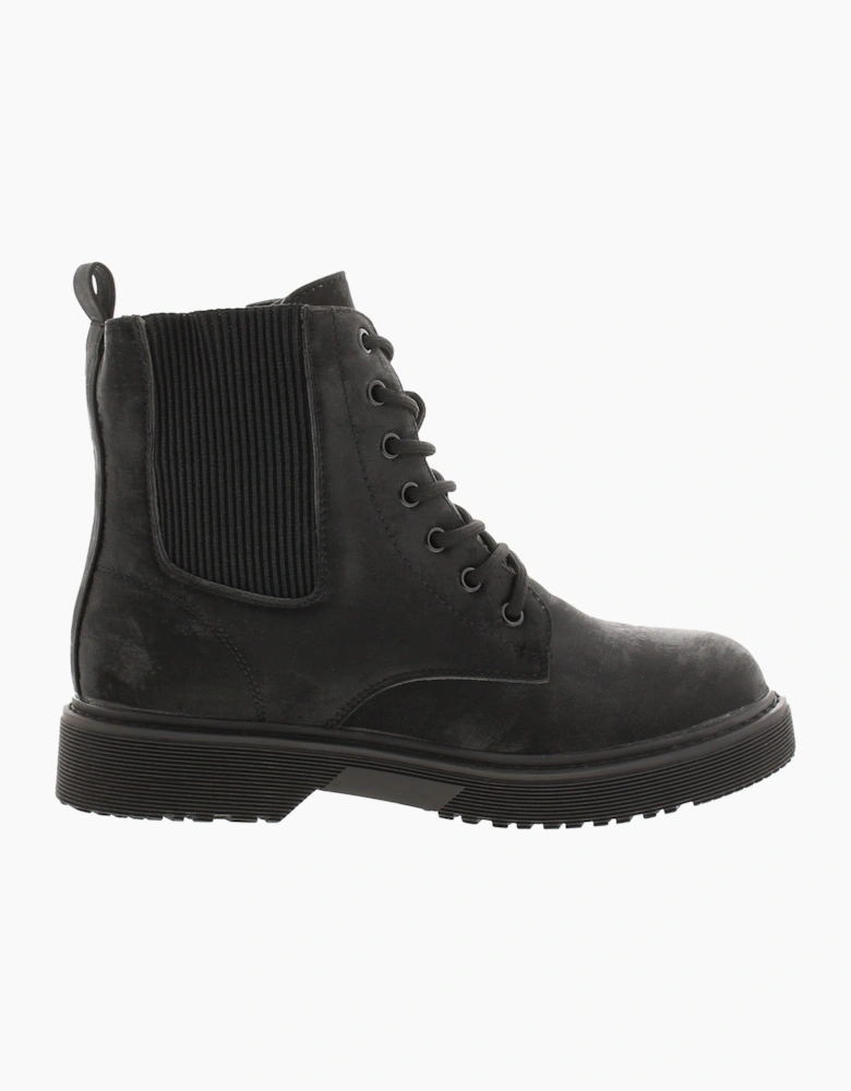 Miss Riot Girls Ankle Boots Victory Zip Lace Up black UK Size