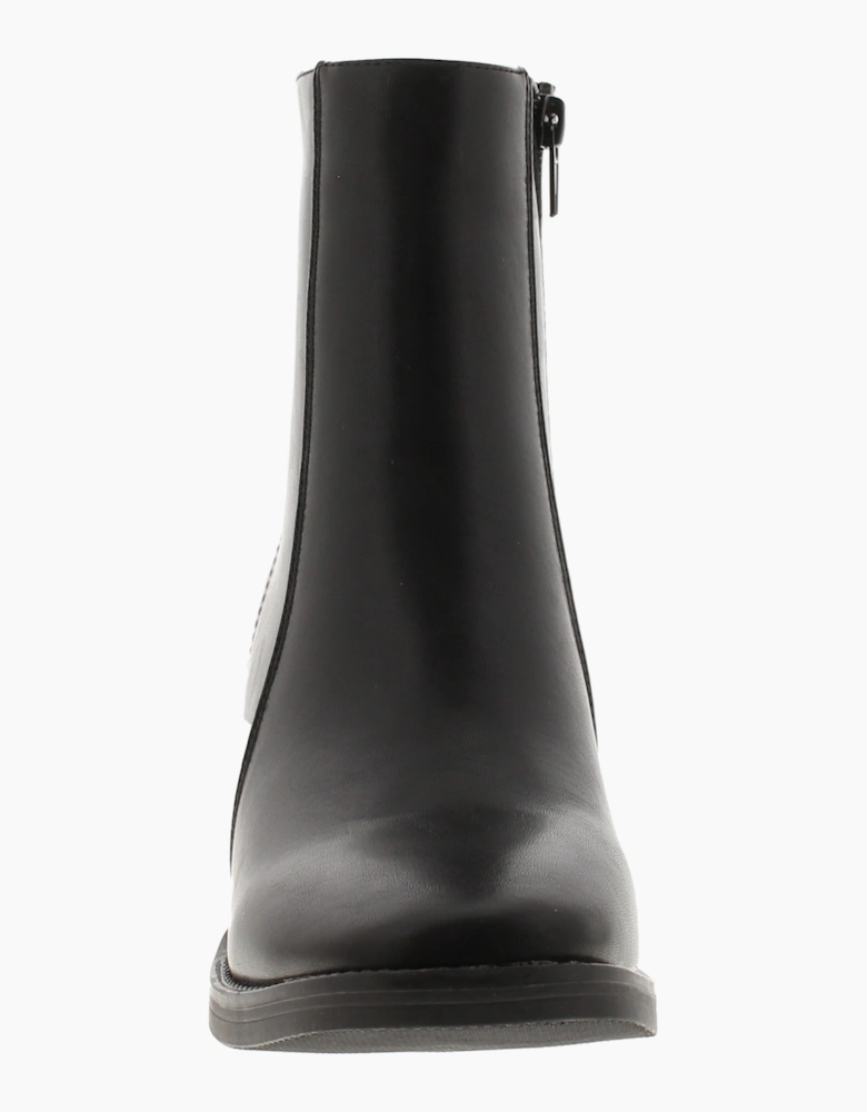 Platino Womens Ankle Boots Sasha Zip Fastening black UK Size