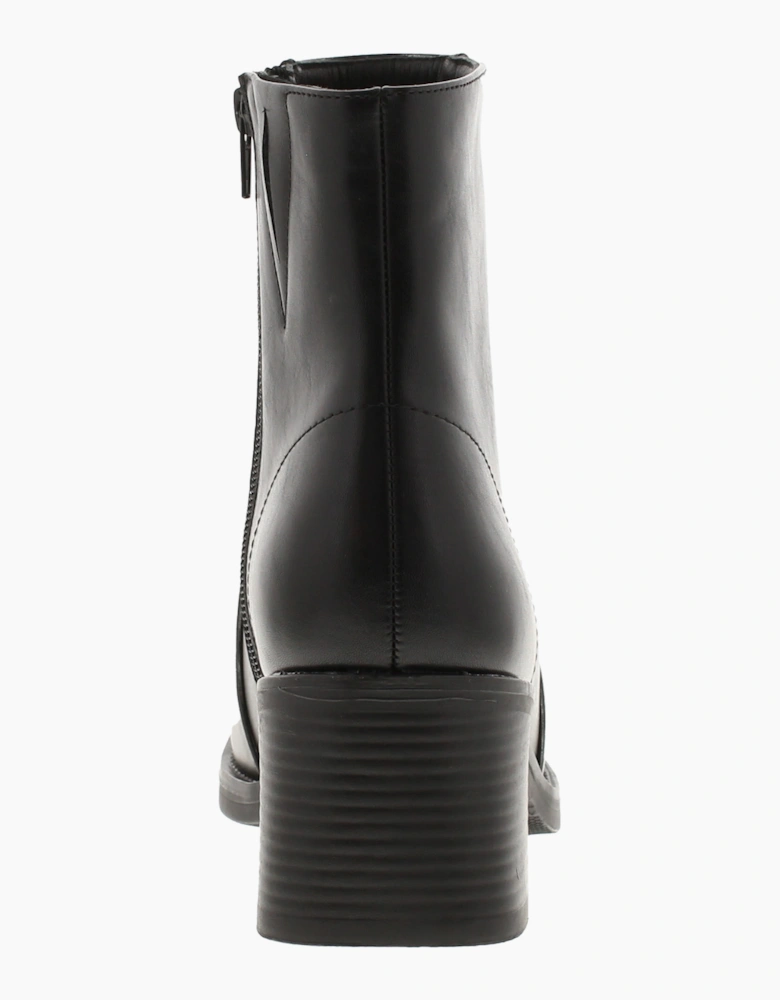 Platino Womens Ankle Boots Sasha Zip Fastening black UK Size