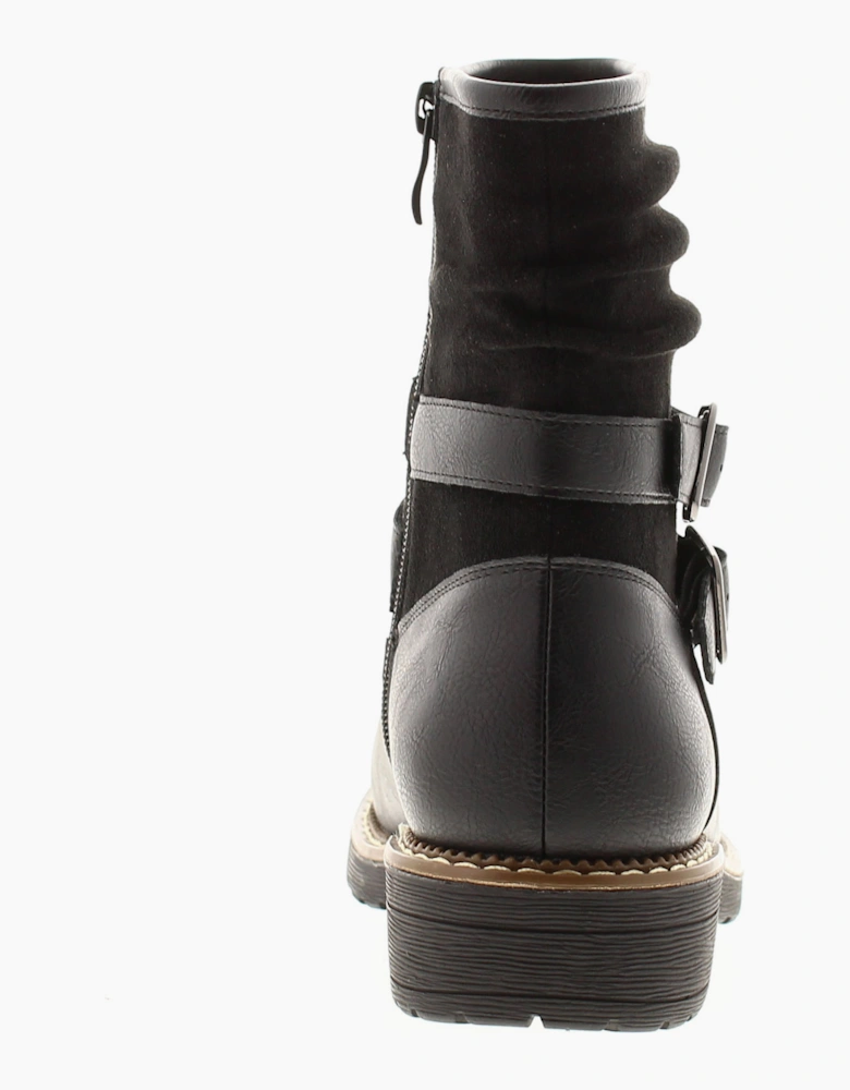 Apache Womens Ankle Boots Mags Zip Fastening black UK Size