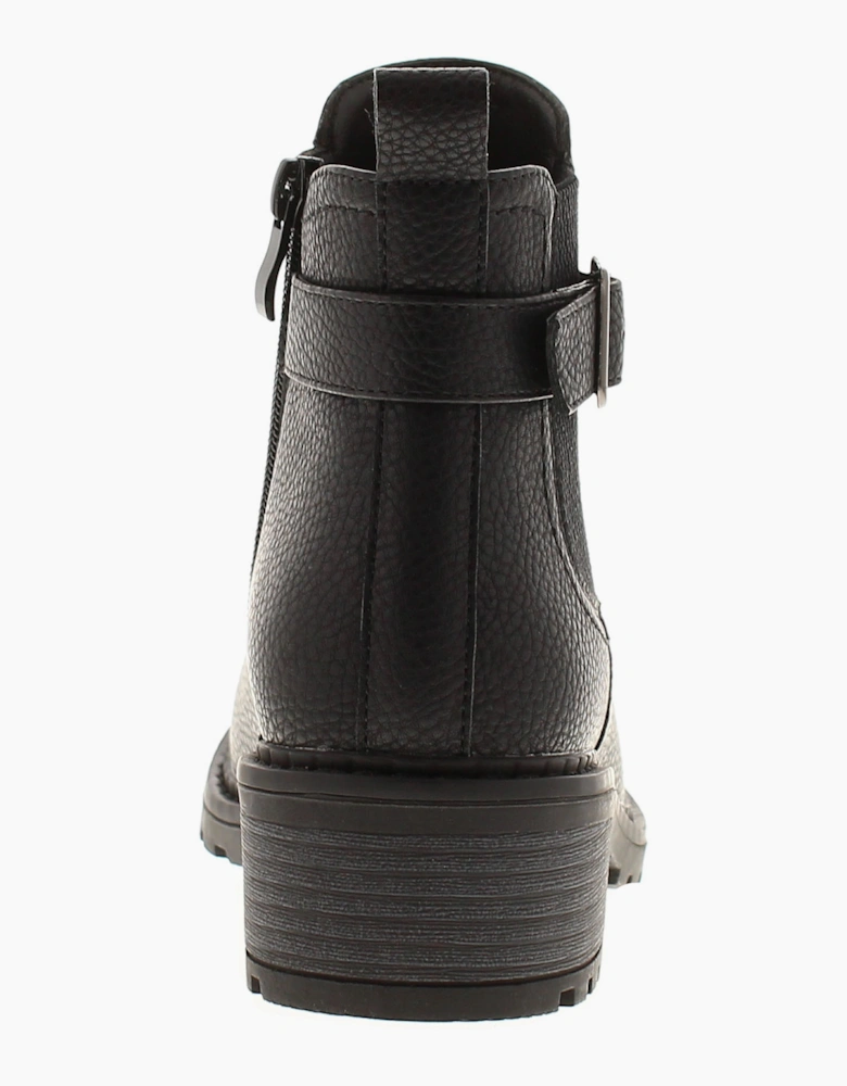 Platino Womens Ankle Boots Melanie Zip Fastening black UK Size