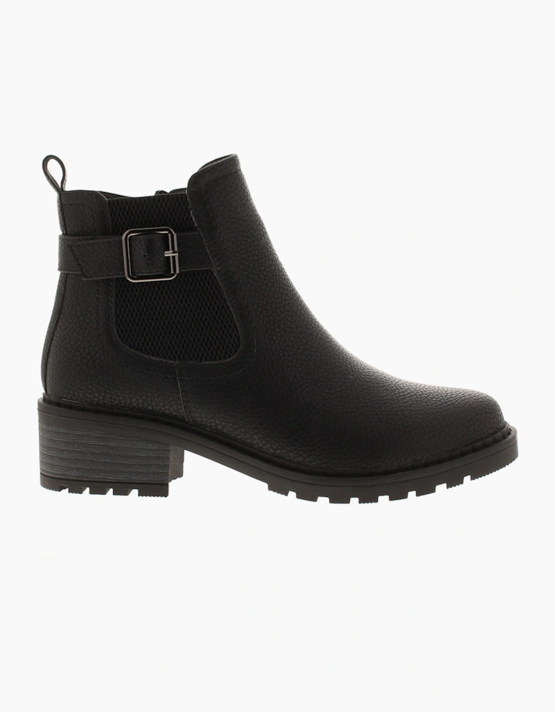 Platino Womens Ankle Boots Melanie Zip Fastening black UK Size