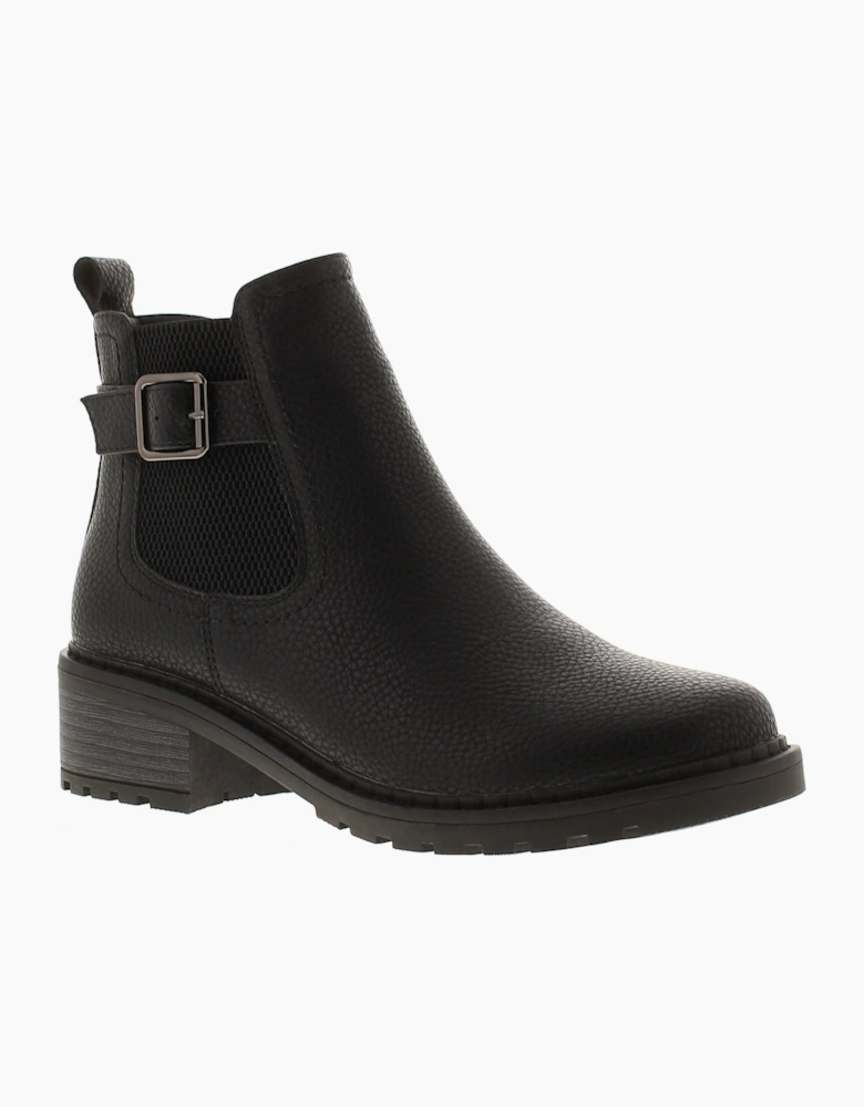 Platino Womens Ankle Boots Melanie Zip Fastening black UK Size