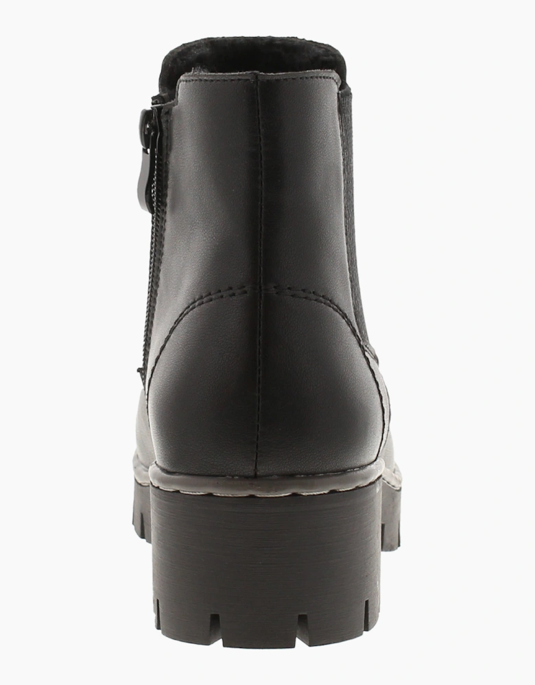 Platino Womens Ankle Boots Morgan Zip Fastening black UK Size
