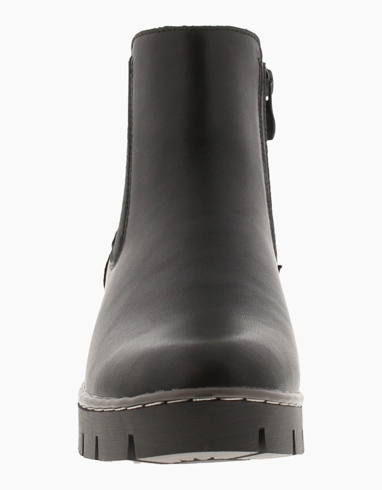 Platino Womens Ankle Boots Morgan Zip Fastening black UK Size