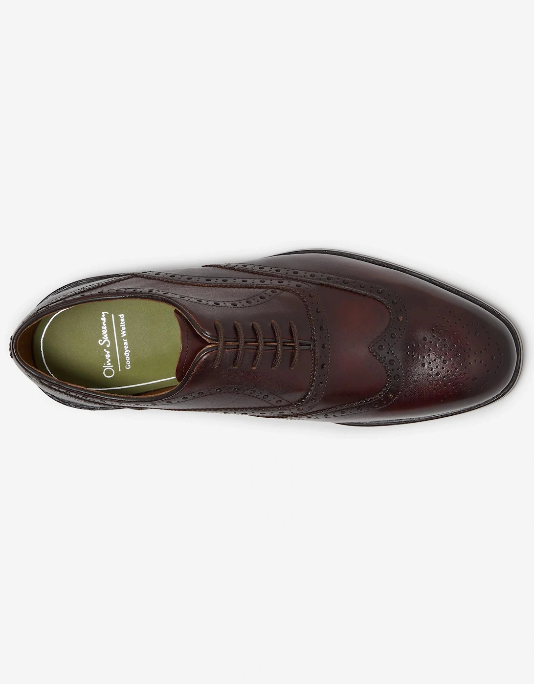 Oliver Sweeney Hunstanton Hand Antiqued Calf Leather Mens Oxford Shoes - Dark Brown