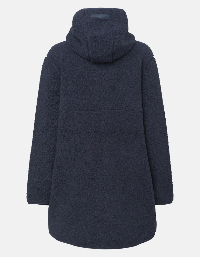 Ilse Jacobsen Bonded Pile Womens Hooded Jacket - Dark Indigo 660