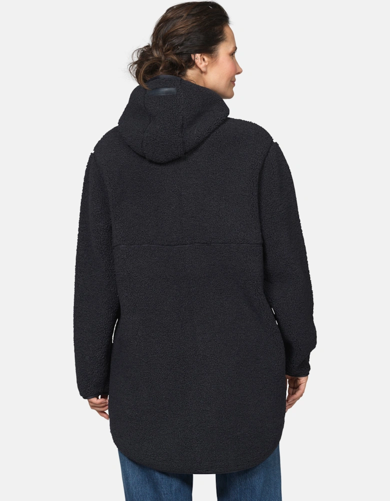 Ilse Jacobsen Bonded Pile Womens Hooded Jacket - Dark Indigo 660