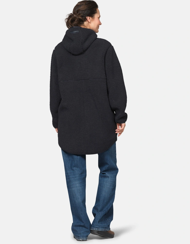 Ilse Jacobsen Bonded Pile Womens Hooded Jacket - Dark Indigo 660