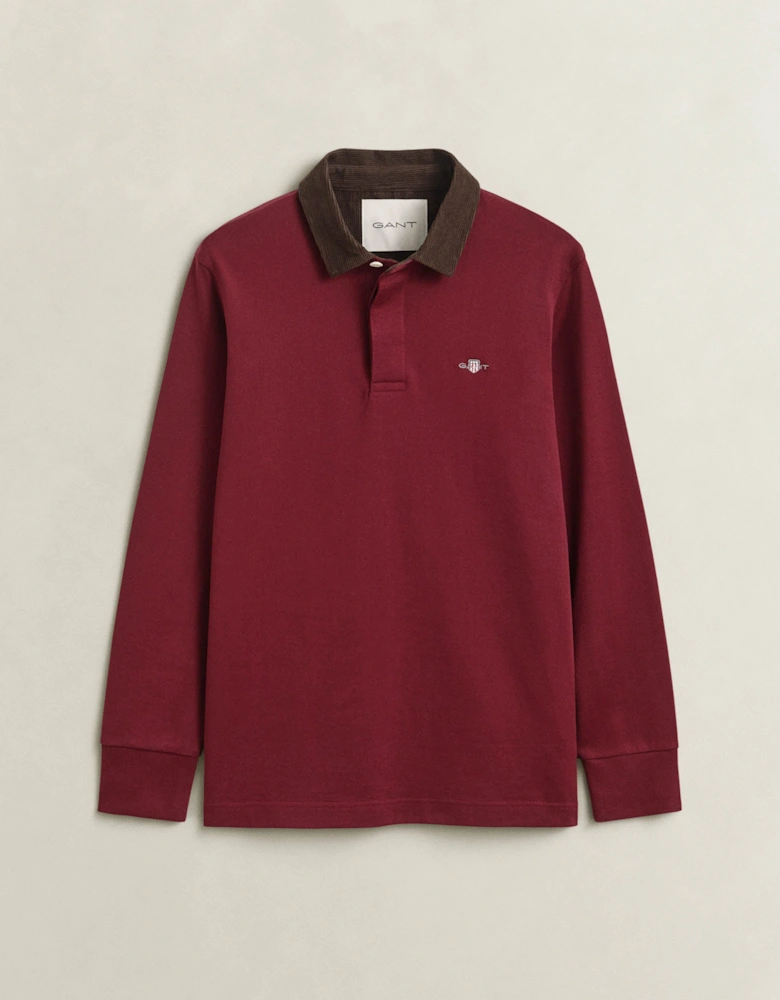 GANT Mens Cord Collar Rugger - 676 Deep Grape Wine