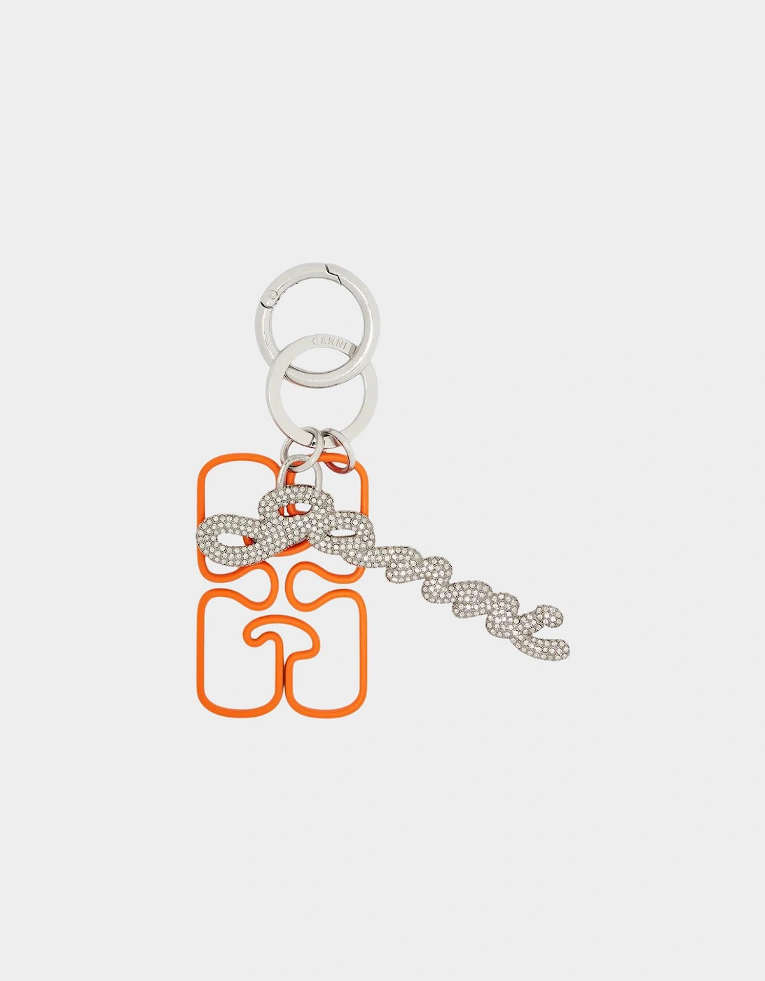 Chain Embellished Keyring Russet Orange
