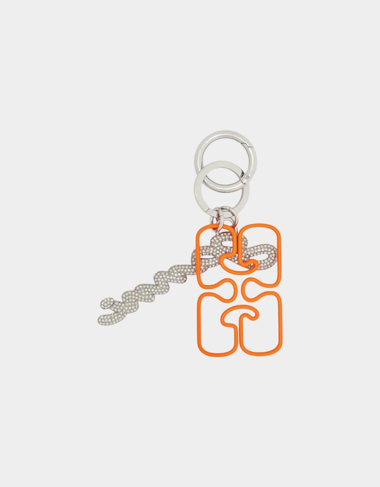 Chain Embellished Keyring Russet Orange