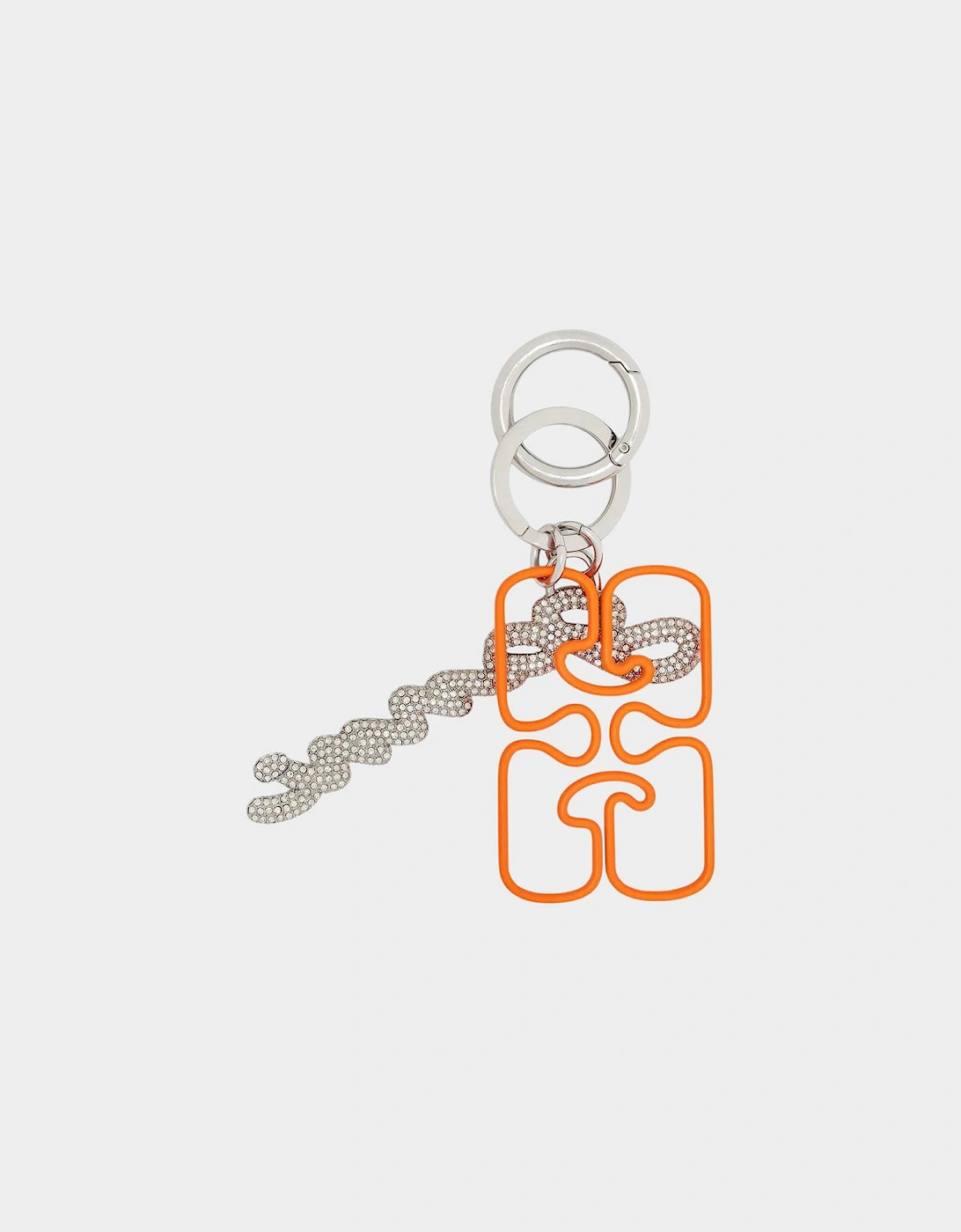 Chain Embellished Keyring Russet Orange