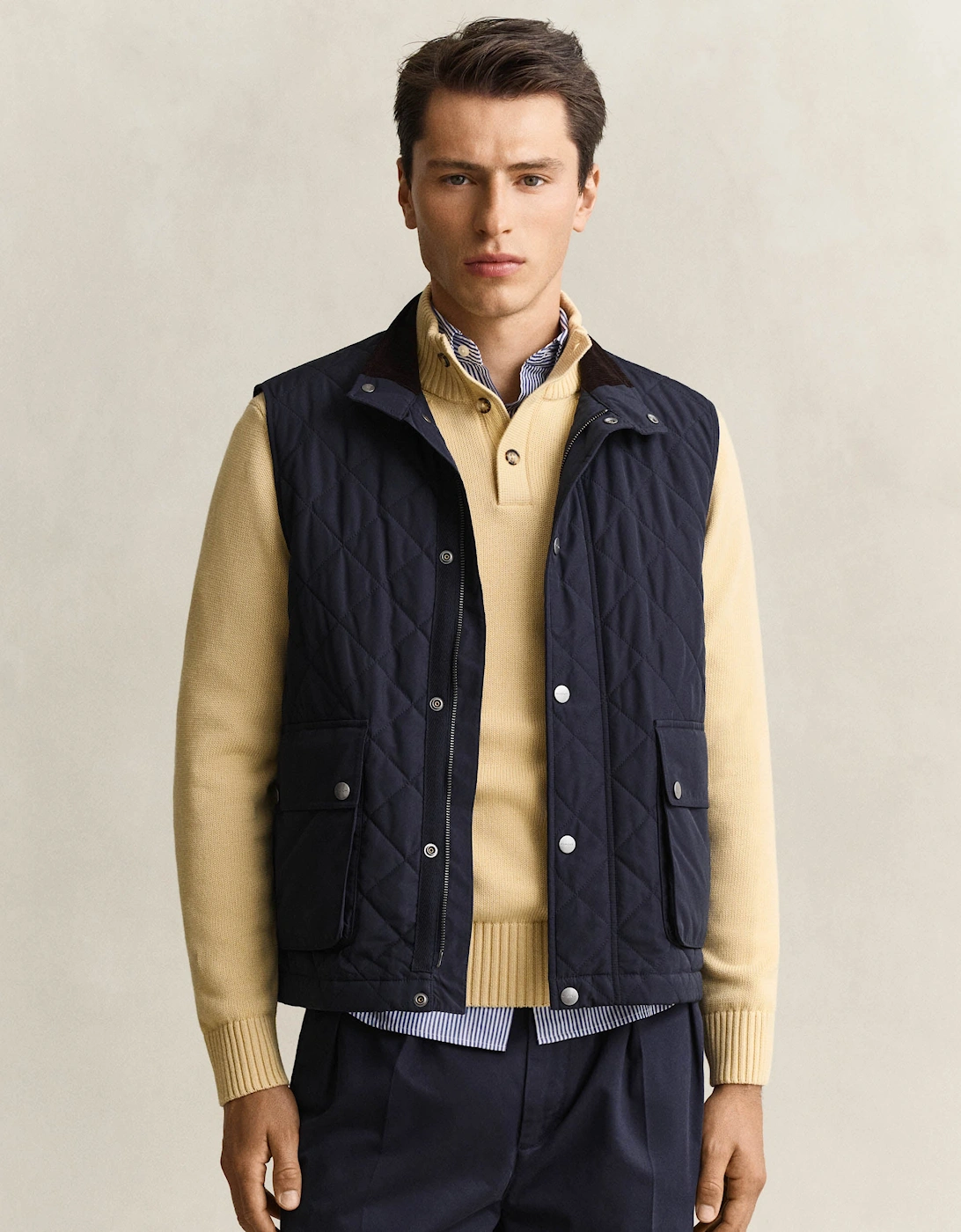 Men's GANT Mens Quilted Vest - 433 Evening Blue - Navy - Size: 40/Regular