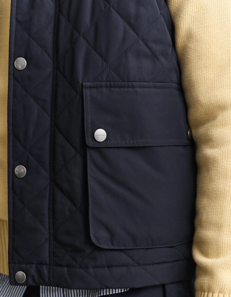 GANT Mens Quilted Vest - 433 Evening Blue