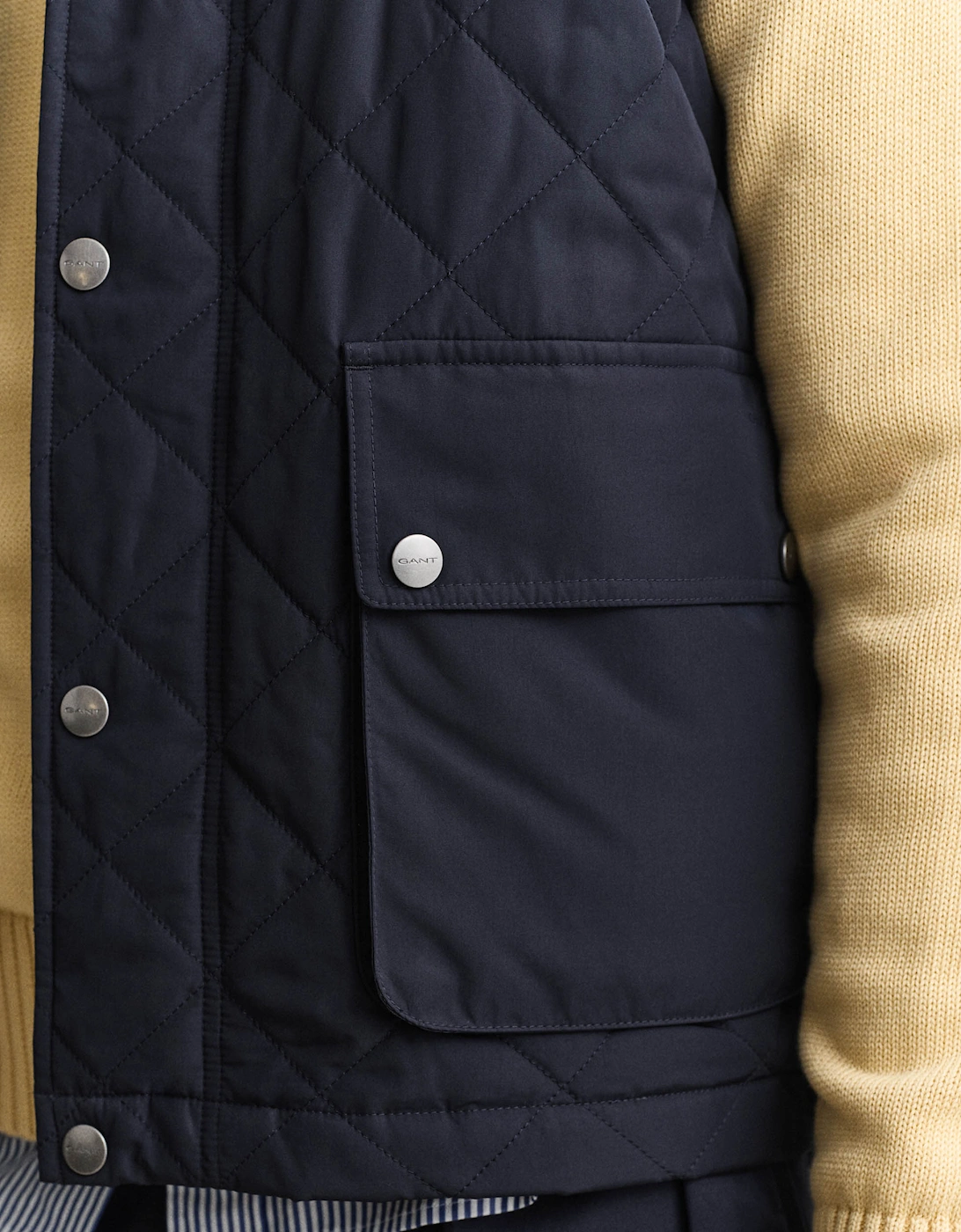 GANT Mens Quilted Vest - 433 Evening Blue